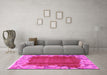 Machine Washable Abstract Pink Modern Rug in a Living Room, wshabs1887pnk