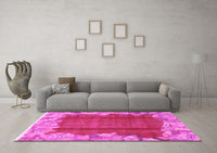 Machine Washable Abstract Pink Modern Rug, wshabs1887pnk