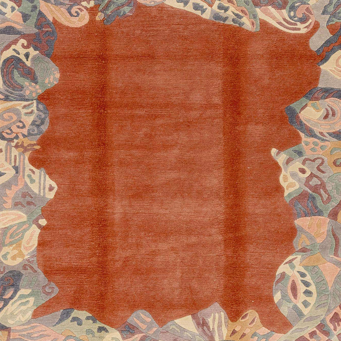 Machine Washable Abstract Light Copper Gold Rug, wshabs1887