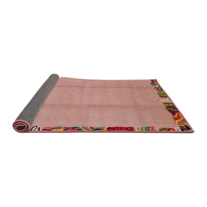 Sideview of Abstract Light Salmon Rose Pink Modern Rug, abs1888