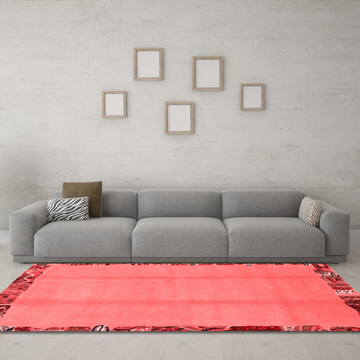 Modern Red Washable Rugs