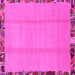 Square Machine Washable Abstract Pink Modern Rug, wshabs1888pnk