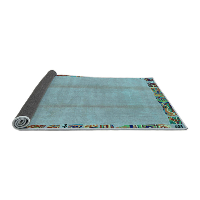 Sideview of Abstract Light Blue Modern Rug, abs1888lblu