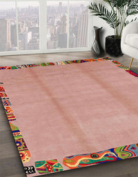 Abstract Light Salmon Rose Pink Modern Rug, abs1888