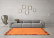 Machine Washable Abstract Orange Modern Area Rugs in a Living Room, wshabs1888org