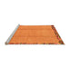 Sideview of Machine Washable Abstract Orange Modern Area Rugs, wshabs1888org