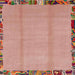 Square Machine Washable Abstract Light Salmon Rose Pink Rug, wshabs1888