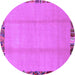 Round Abstract Purple Modern Rug, abs1888pur