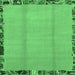 Square Abstract Emerald Green Modern Rug, abs1888emgrn