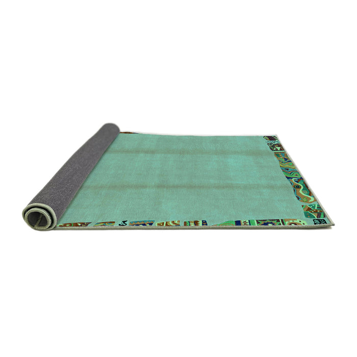 Sideview of Abstract Turquoise Modern Rug, abs1888turq