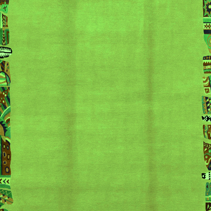 Machine Washable Abstract Green Modern Area Rugs, wshabs1888grn