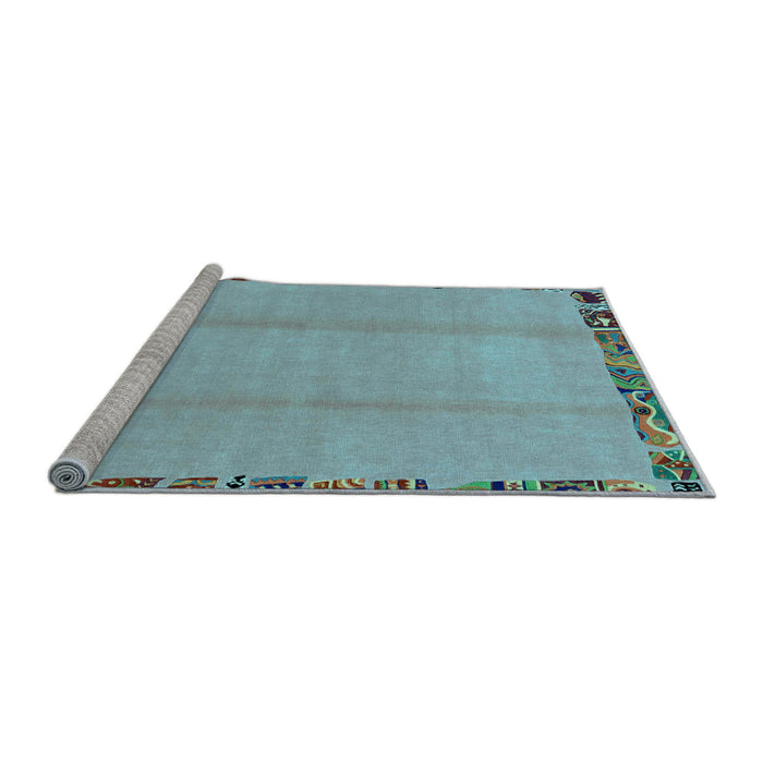 Sideview of Machine Washable Abstract Light Blue Modern Rug, wshabs1888lblu