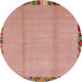 Round Abstract Light Salmon Rose Pink Modern Rug, abs1888