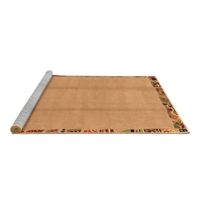 Sideview of Machine Washable Abstract Brown Modern Rug, wshabs1888brn