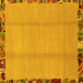 Square Abstract Yellow Modern Rug, abs1888yw