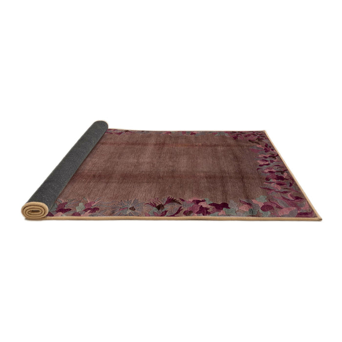 Sideview of Abstract Rust Pink Modern Rug, abs1889