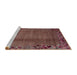 Sideview of Machine Washable Abstract Rust Pink Rug, wshabs1889