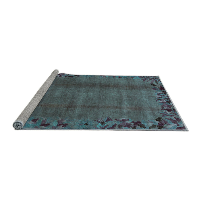 Sideview of Machine Washable Abstract Light Blue Modern Rug, wshabs1889lblu