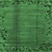 Square Abstract Emerald Green Modern Rug, abs1889emgrn