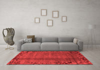 Machine Washable Abstract Red Modern Rug, wshabs1889red