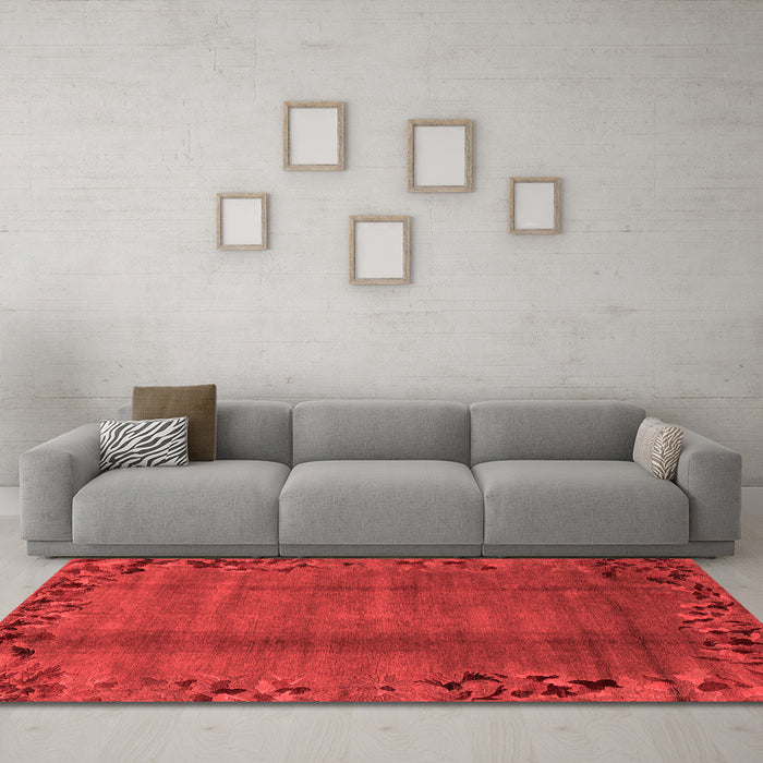 Modern Red Washable Rugs