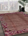 Abstract Rust Pink Modern Rug in Family Room, abs1889