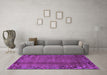 Machine Washable Abstract Purple Modern Area Rugs in a Living Room, wshabs1889pur