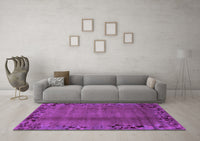 Machine Washable Abstract Purple Modern Rug, wshabs1889pur