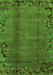 Machine Washable Abstract Green Modern Area Rugs, wshabs1889grn