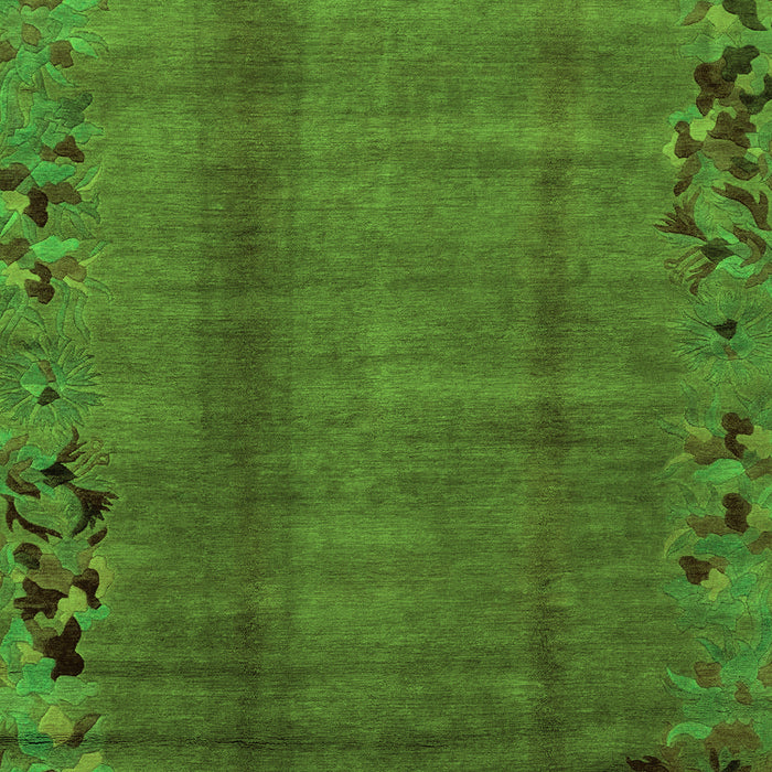 Machine Washable Abstract Green Modern Area Rugs, wshabs1889grn