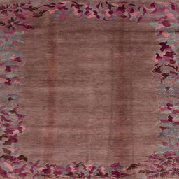 Square Machine Washable Abstract Rust Pink Rug, wshabs1889
