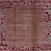 Square Machine Washable Abstract Rust Pink Rug, wshabs1889