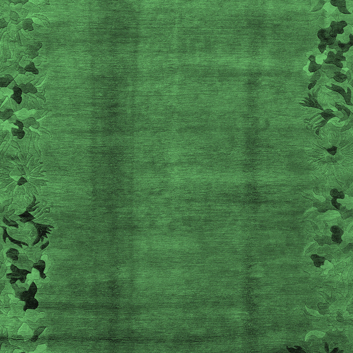 Machine Washable Abstract Emerald Green Modern Area Rugs, wshabs1889emgrn