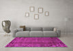 Machine Washable Abstract Pink Modern Rug in a Living Room, wshabs1889pnk