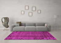 Machine Washable Abstract Pink Modern Rug, wshabs1889pnk