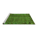 Sideview of Machine Washable Abstract Green Modern Area Rugs, wshabs1889grn