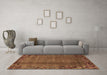 Machine Washable Abstract Brown Modern Rug in a Living Room,, wshabs1889brn