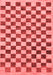 Checkered Red Modern Area Rugs