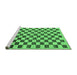 Sideview of Machine Washable Checkered Emerald Green Modern Area Rugs, wshabs188emgrn