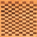 Square Machine Washable Checkered Orange Modern Area Rugs, wshabs188org