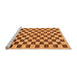 Sideview of Machine Washable Checkered Orange Modern Area Rugs, wshabs188org