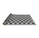 Sideview of Checkered Gray Modern Rug, abs188gry