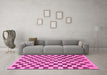 Machine Washable Checkered Pink Modern Rug in a Living Room, wshabs188pnk