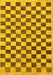 Machine Washable Checkered Yellow Modern Rug, wshabs188yw