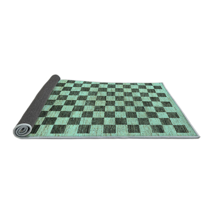 Sideview of Checkered Light Blue Modern Rug, abs188lblu