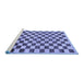 Sideview of Machine Washable Checkered Blue Modern Rug, wshabs188blu