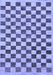 Machine Washable Checkered Blue Modern Rug, wshabs188blu