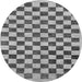 Round Machine Washable Checkered Gray Modern Rug, wshabs188gry