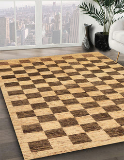 Abstract Orange Checkered Rug in Family Room, abs188