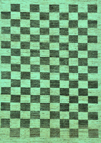 Checkered Turquoise Modern Rug, abs188turq